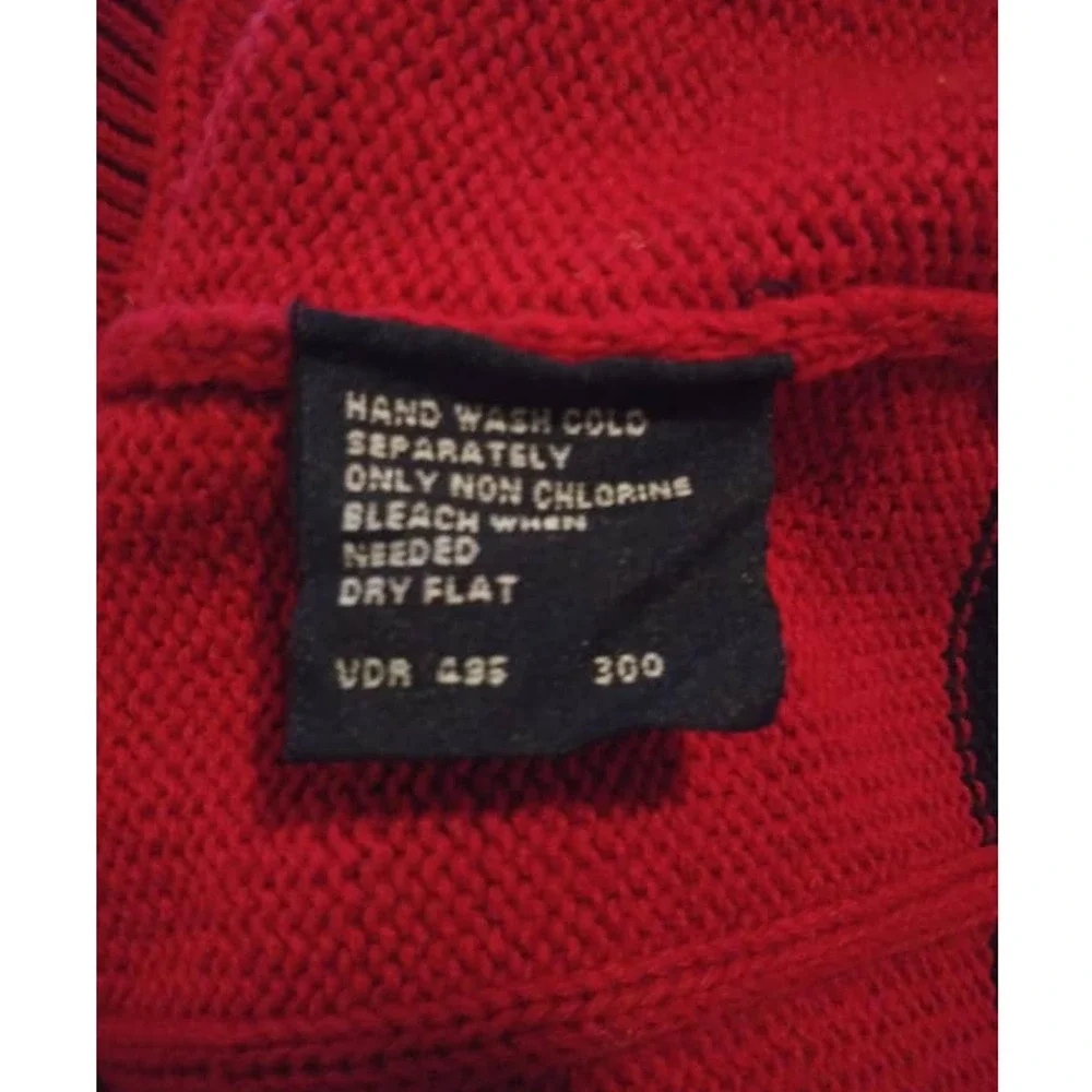 Vintage Nautica Red, Blue, & White Striped Crew Neck Grandpa Sweater Sz Medium